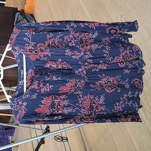 Lucky Brand L blue, red boho top.  Only worn once